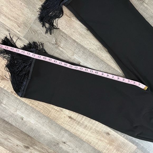 Lulu's Catch a Crush Black Fringe Hem Cropped Pants Sz S NWT - Picture 11 of 13